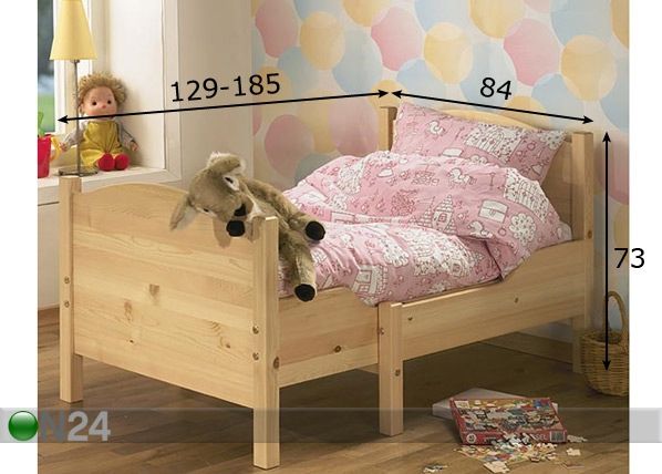 Pikendatav lastevoodi Nalle mõõdud