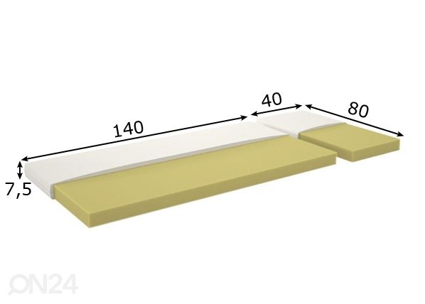 Pikendatav madrats 80x140/180 cm mõõdud