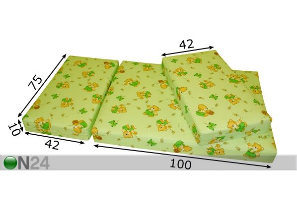 Pikendatav madrats Bear 75x100+42+42 cm mõõdud