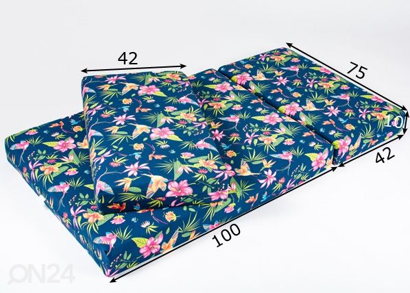 Pikendatav madrats Koolibri 75x100+42+42 cm mõõdud