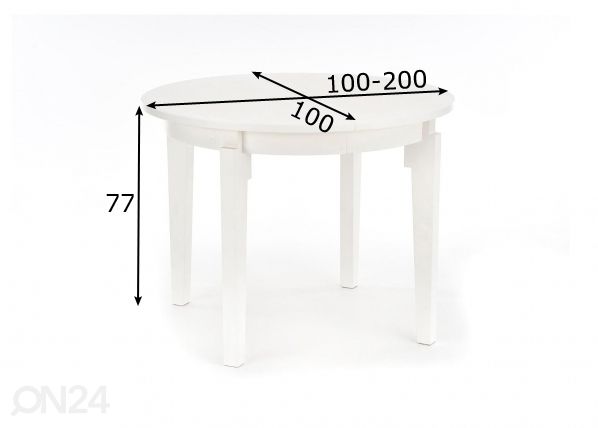 Pikendatav söögilaud 100/200x100 cm mõõdud