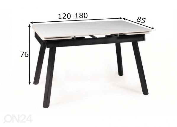 Pikendatav söögilaud 120-180x85 cm mõõdud