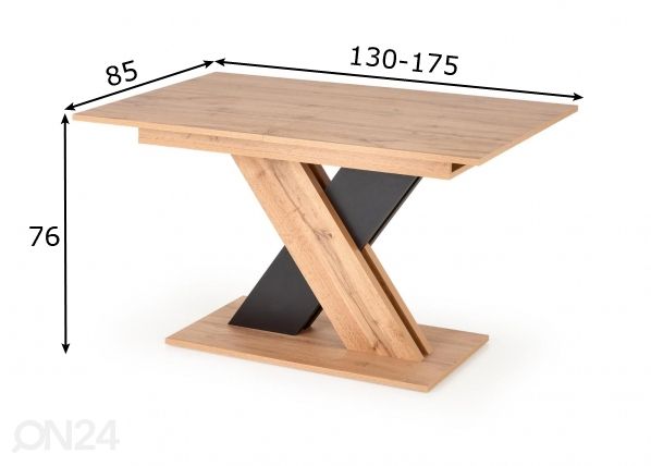 Pikendatav söögilaud 130/175x85 cm mõõdud