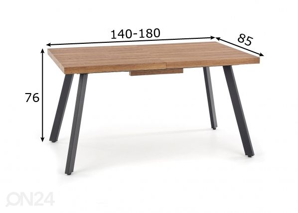 Pikendatav söögilaud 140/180x85 cm mõõdud