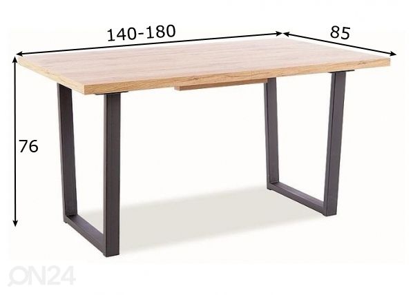 Pikendatav söögilaud 140-180x85 cm mõõdud