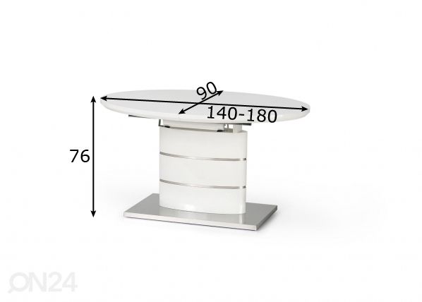 Pikendatav söögilaud 140/180x90 cm mõõdud