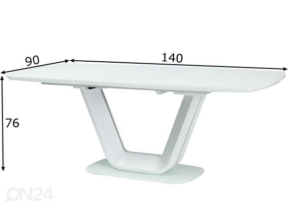 Pikendatav söögilaud 140-200x90 cm mõõdud