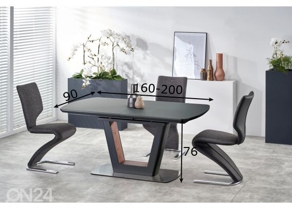 Pikendatav söögilaud 160/200x90 cm mõõdud