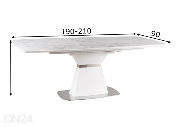 Pikendatav söögilaud 160-210x90 cm mõõdud