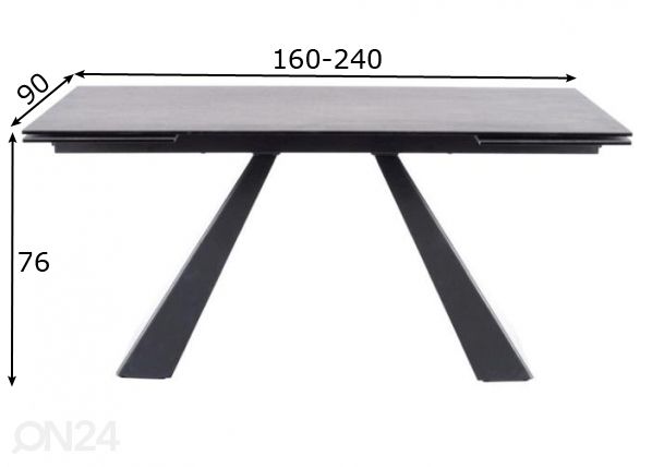 Pikendatav söögilaud 160-240x90 cm mõõdud