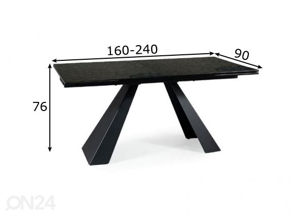 Pikendatav söögilaud 160-240x90 cm mõõdud