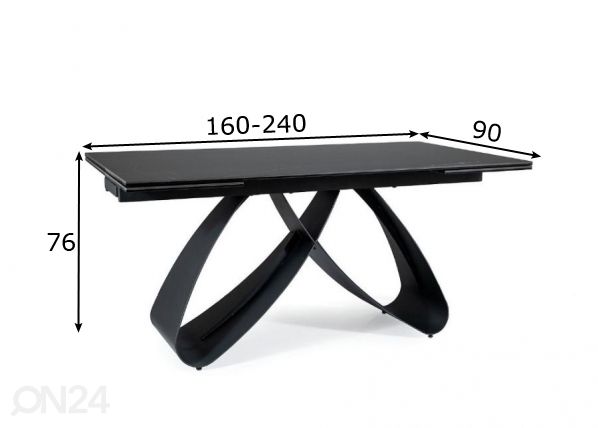 Pikendatav söögilaud 160-240x90 cm mõõdud