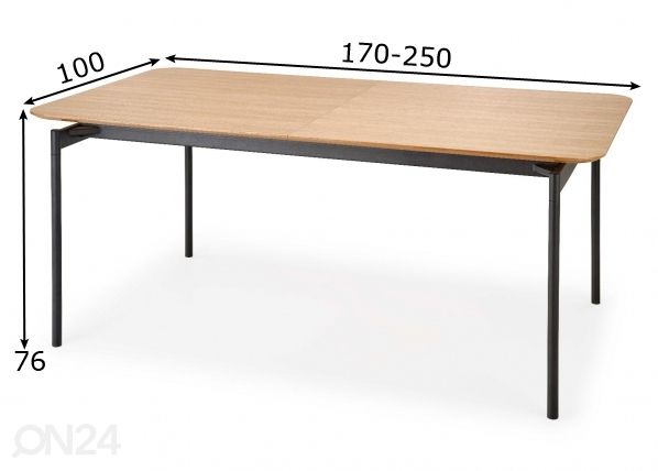 Pikendatav söögilaud 170/250x100 cm mõõdud