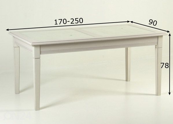 Pikendatav söögilaud 170/250x90 cm mõõdud