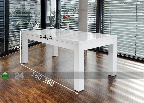 Pikendatav söögilaud 180-260x90 cm mõõdud