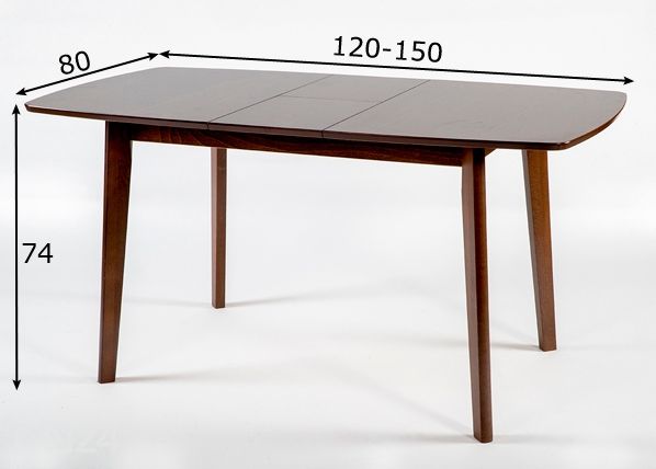Pikendatav söögilaud 80x120-150 cm, hele wenge mõõdud