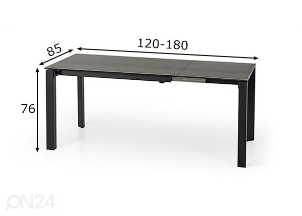 Pikendatav söögilaud 85x120-180 cm mõõdud