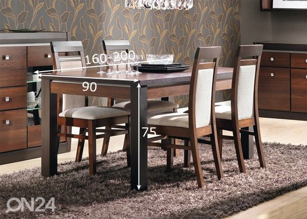 Pikendatav söögilaud 90x160-200 cm mõõdud