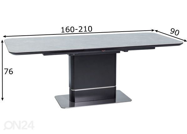 Pikendatav söögilaud 90x160-210 cm mõõdud