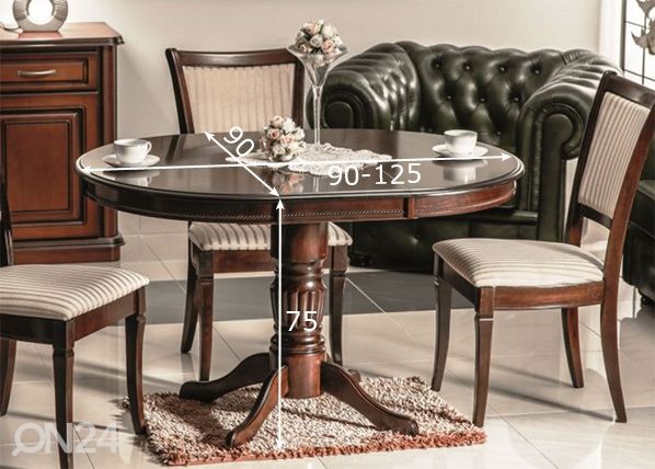 Pikendatav söögilaud 90x90-125 cm mõõdud