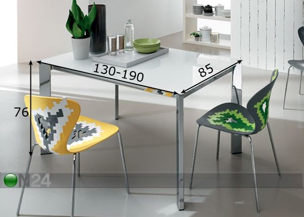 Pikendatav söögilaud Freedom 85x130-190 cm mõõdud