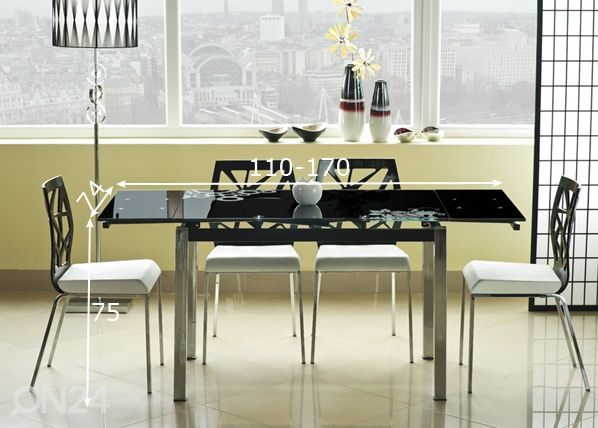 Pikendatav söögilaud Gdansk 74x110-170 cm mõõdud
