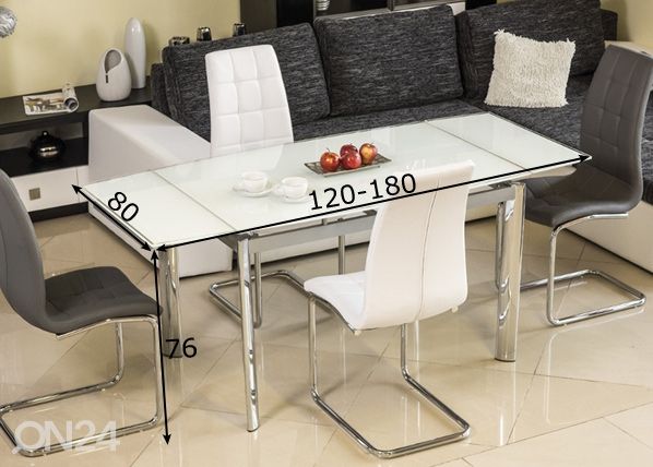 Pikendatav söögilaud Gdansk 80x120-180 cm mõõdud