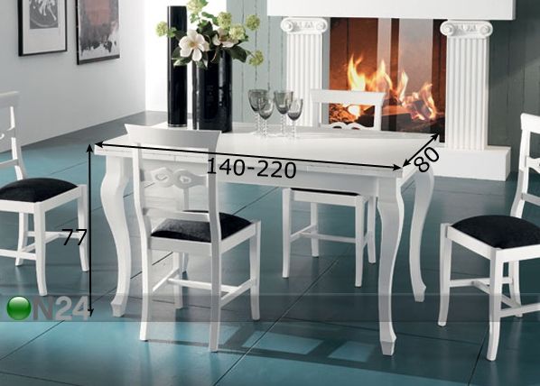 Pikendatav söögilaud Icaro 80x140-220 cm mõõdud