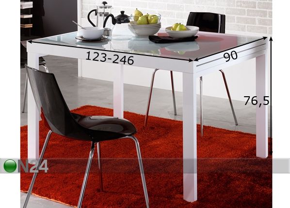 Pikendatav söögilaud Maestrale 90x123-246 cm mõõdud