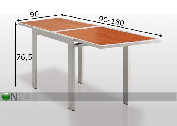 Pikendatav söögilaud Maestrale 90x90-180 cm mõõdud