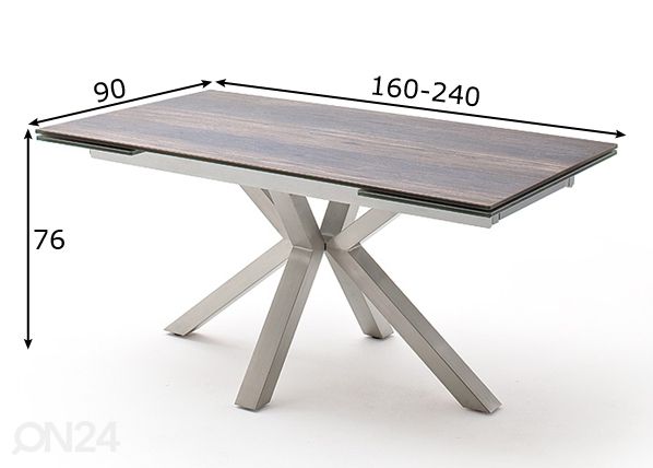 Pikendatav söögilaud Nagano 160-240x90 cm mõõdud