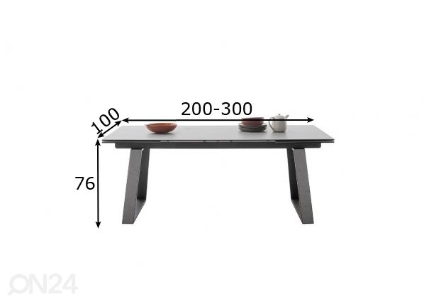 Pikendatav söögilaud Narbonne 200/300x100 cm mõõdud