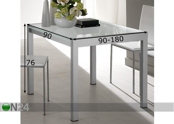 Pikendatav söögilaud Planet 90x90-180 cm mõõdud