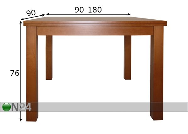 Pikendatav söögilaud Ravenna 90x90-180 cm mõõdud