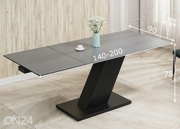 Pikendatav söögilaud Tische 140-200x90 cm mõõdud