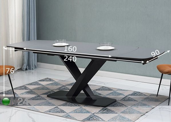 Pikendatav söögilaud Tische 160-240x90 cm mõõdud
