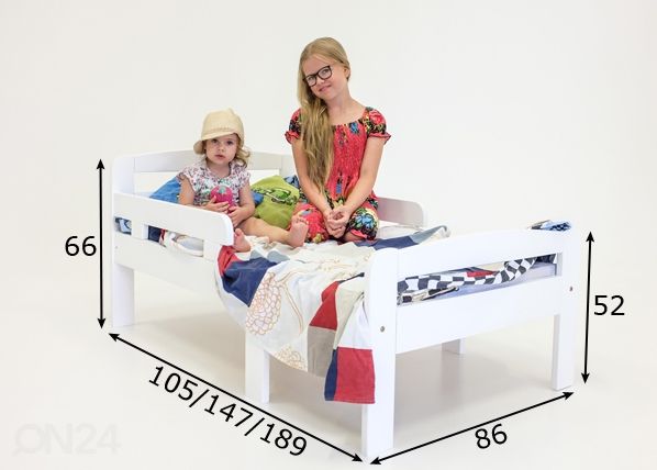 Pikendatav voodi Kiku 75x100+42+42 cm mõõdud
