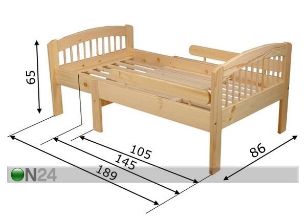 Pikendatav voodi Linden mõõdud