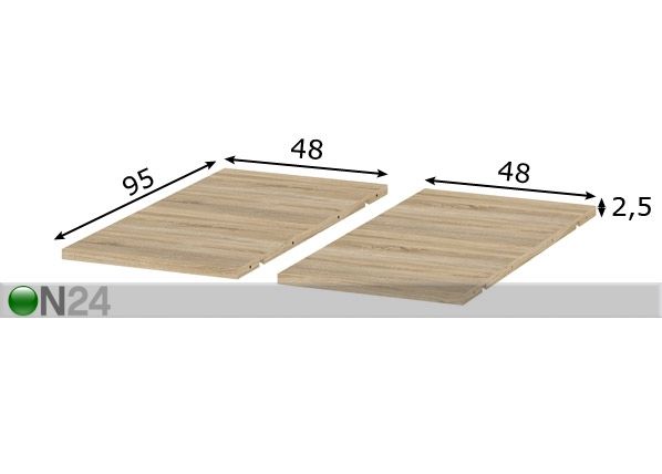 Pikendusplaat Paris 2x48cm mõõdud