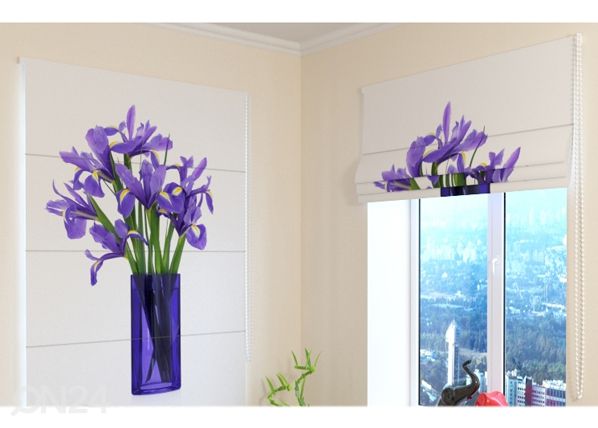 Pimendav Rooma kardin Bouquet of irises 60x60 cm