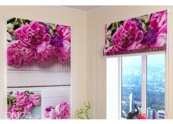 Pimendav Rooma kardin Collage of peonies 60x60 cm