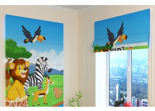 Pimendav Rooma kardin Cute African animals 1 100x120 cm