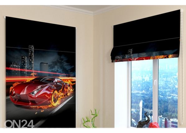 Pimendav Rooma kardin Fiery Supercar 60x60 cm