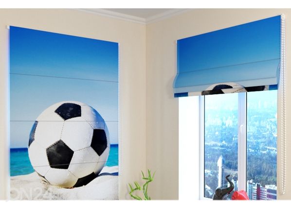 Pimendav Rooma kardin Football ball on the beach 60x60 cm