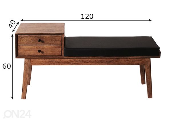 Pink Mid Century mõõdud