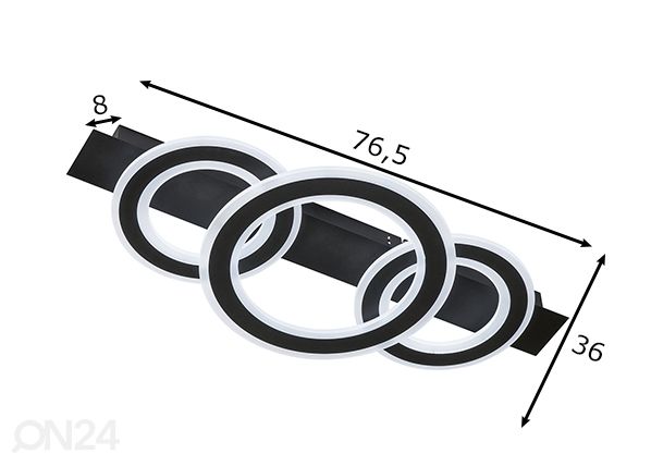 Plafoon Circle LED, llivamust mõõdud
