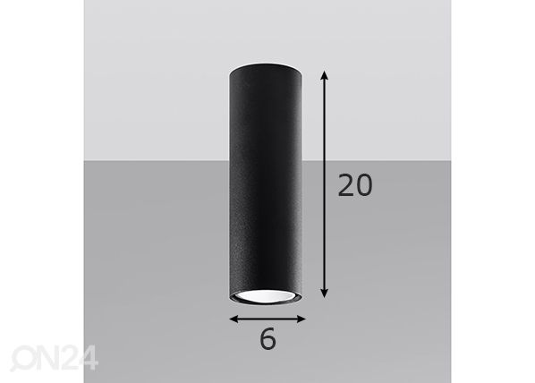 Plafoon Lagos 20 cm, must mõõdud