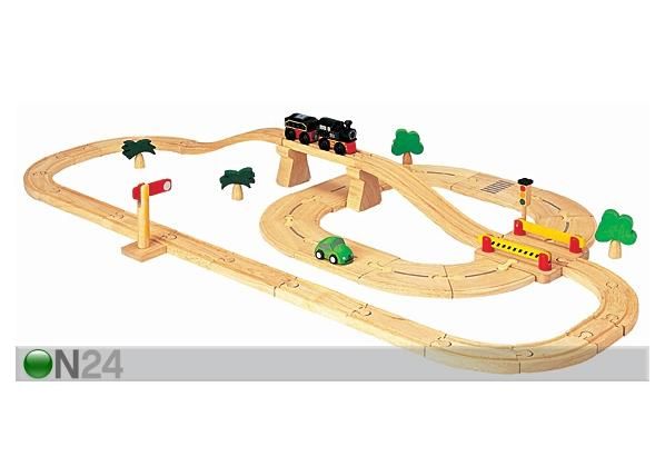Plantoys autotee ja raudteekomplekt