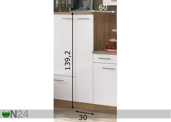 Poolkõrge köögikapp Madras mõõdud
