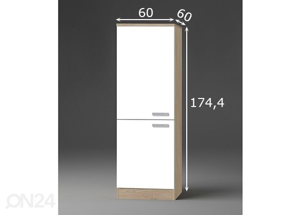 Poolkõrge köögikapp Zamora 60 cm mõõdud